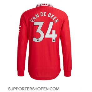 Manchester United Donny van de Beek #34 Hemma Matchtröja 2022-23 Långärmad